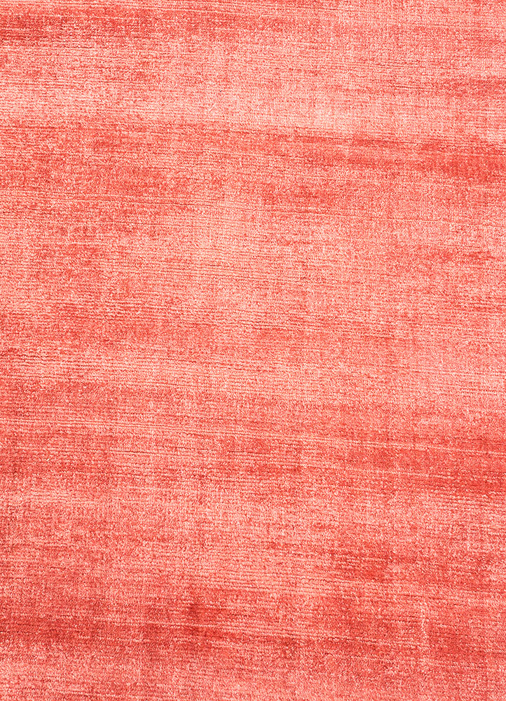 basis red and orange viscose hand loom Rug - CloseUp