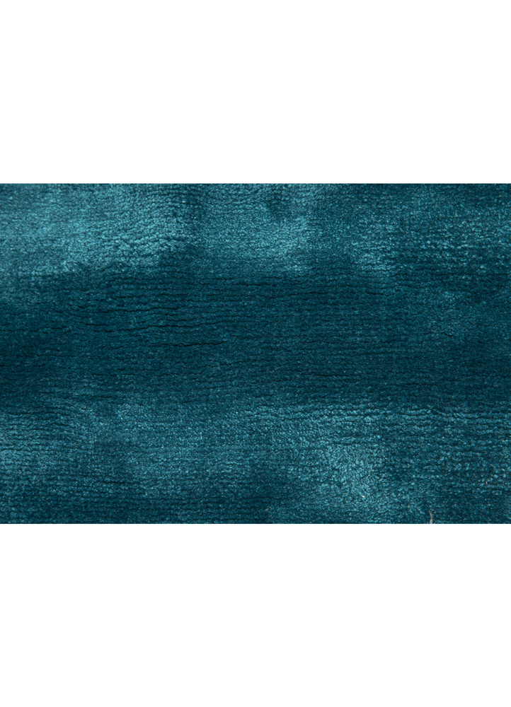 basis blue viscose hand loom Rug - CloseUp