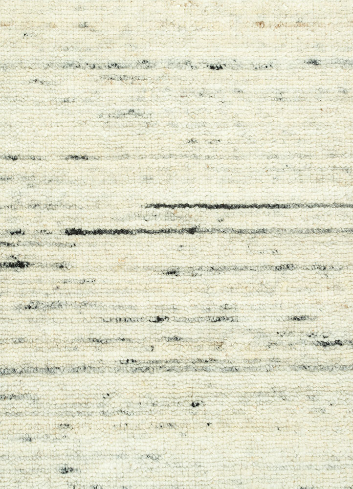 saga beige and brown wool hand loom Rug - CloseUp