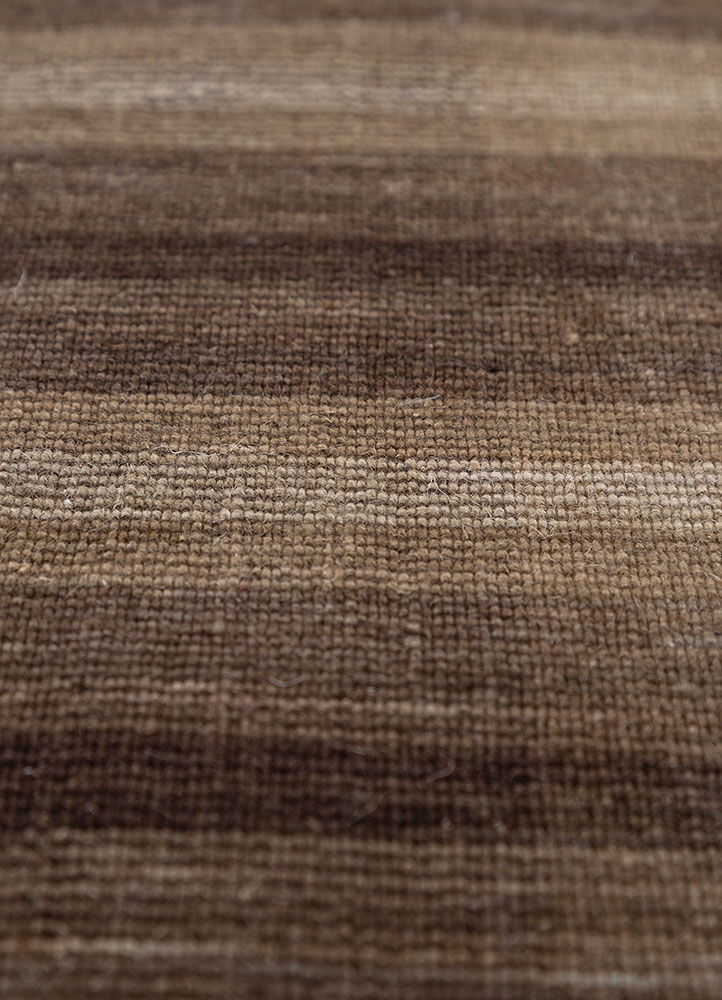 tesoro beige and brown wool hand loom Rug - CloseUp
