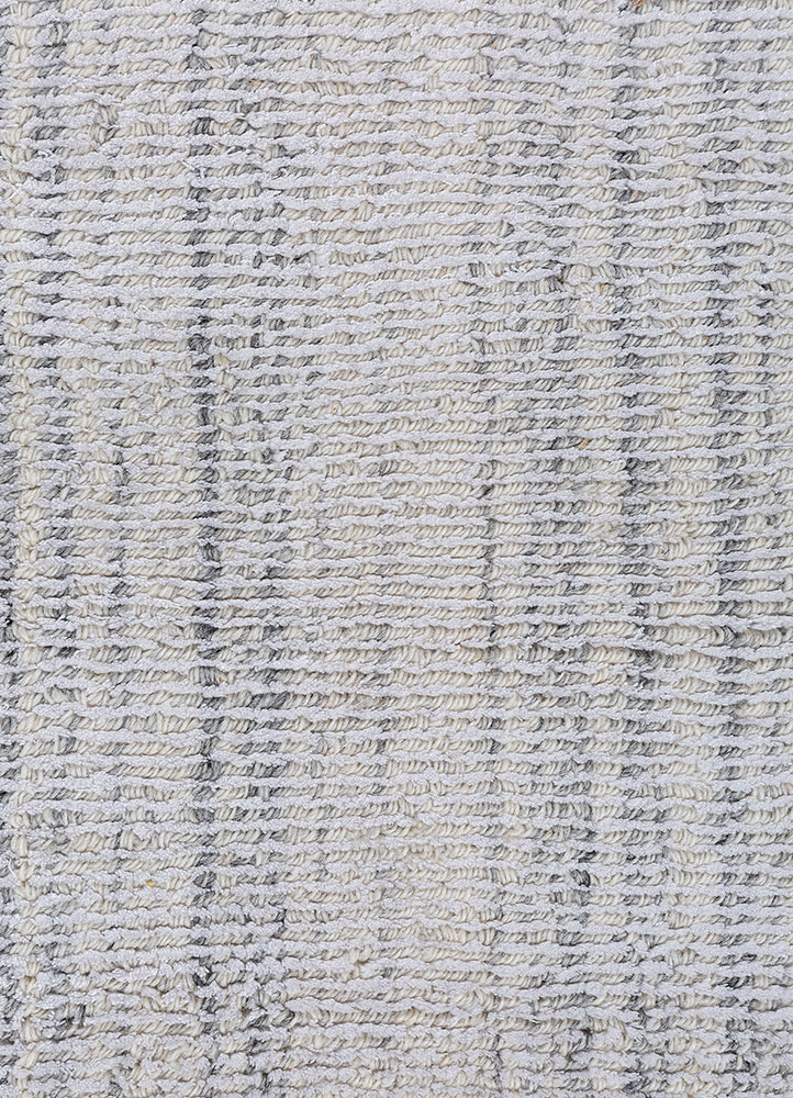 basis ivory wool and viscose hand loom Rug - CloseUp