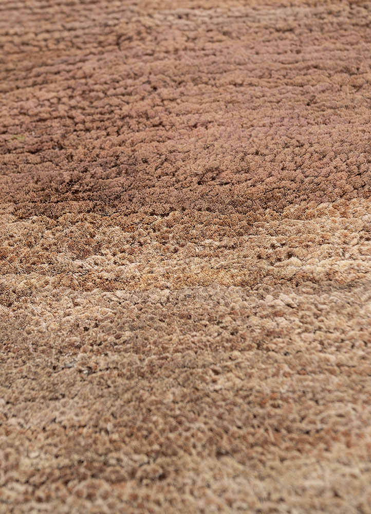 hula beige and brown jute and hemp hand knotted Rug - CloseUp