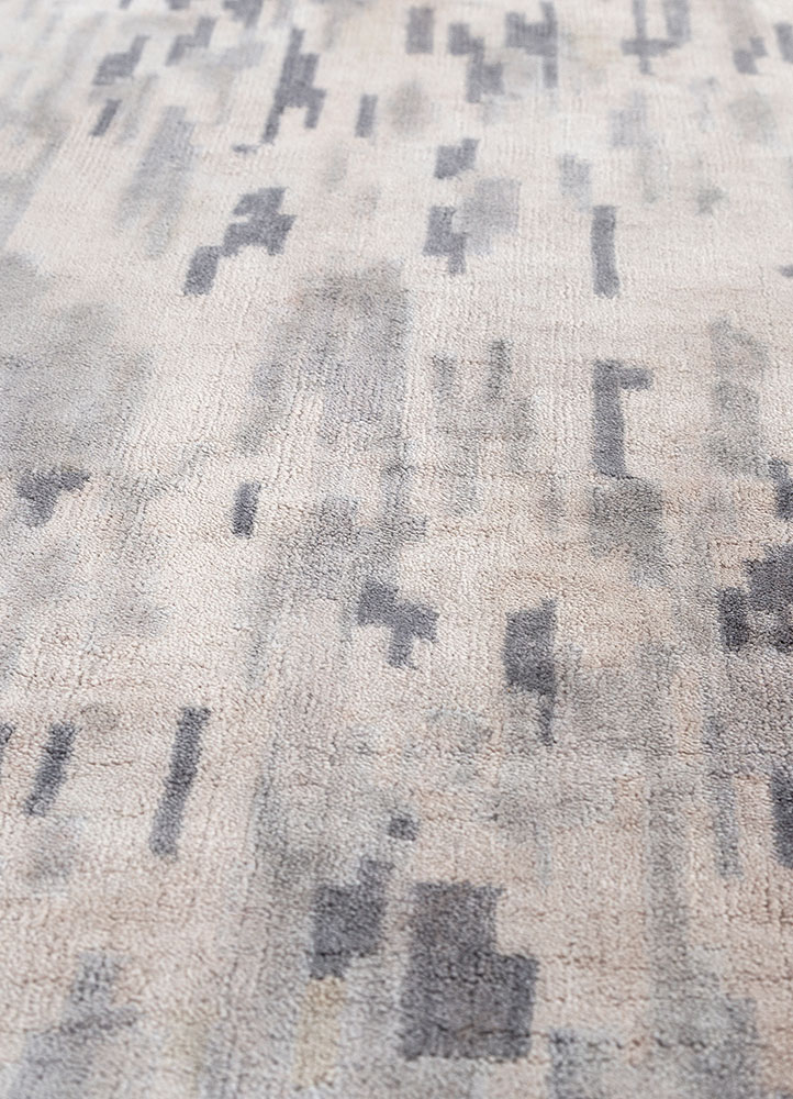 Aprezo Ivory Hand Knotted Viscose Rugs - Pipv-7006(Cs-01) - Jaipur