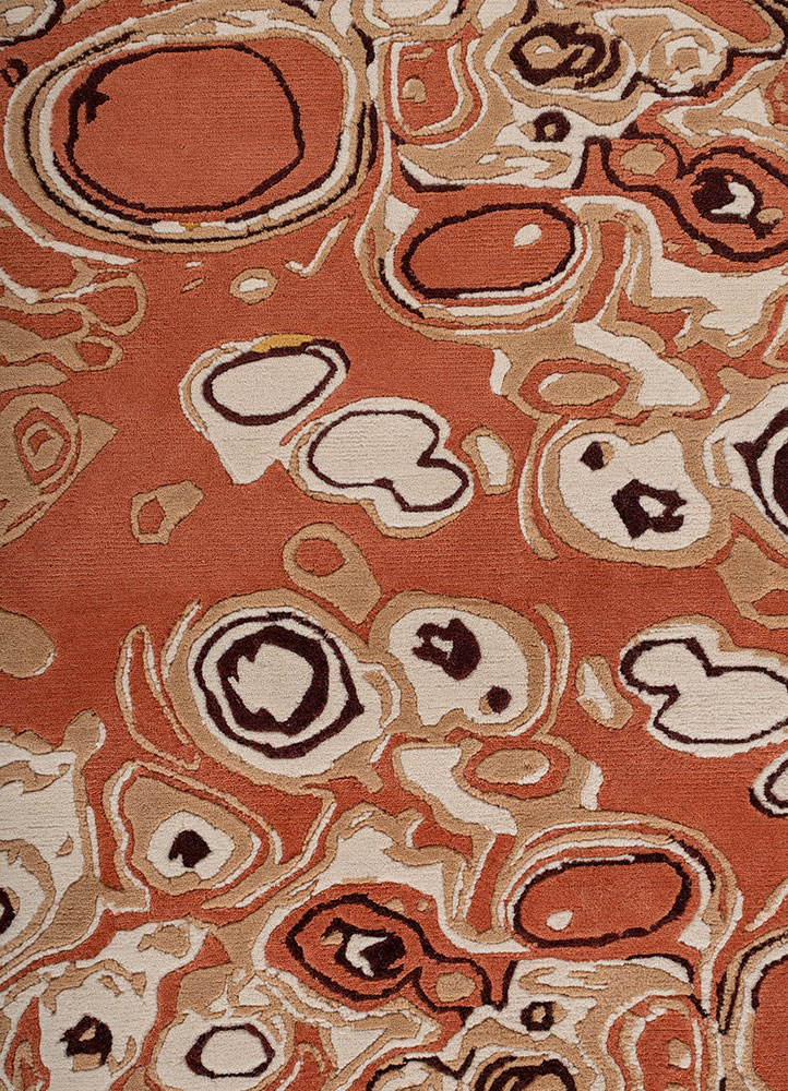 sthir ivory wool hand knotted Rug - CloseUp