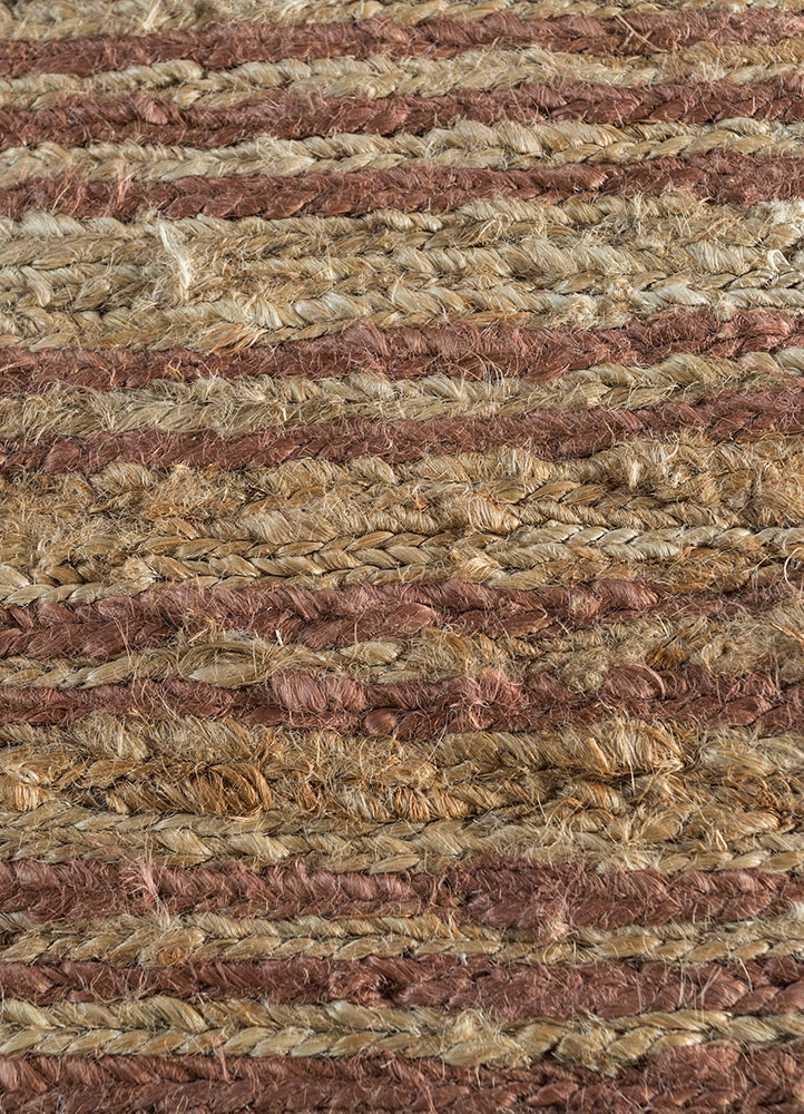 hula beige and brown jute and hemp hand knotted Rug - CloseUp