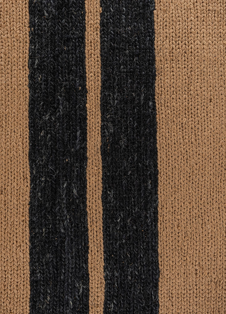 hula grey and black jute and hemp hand knotted Rug - CloseUp