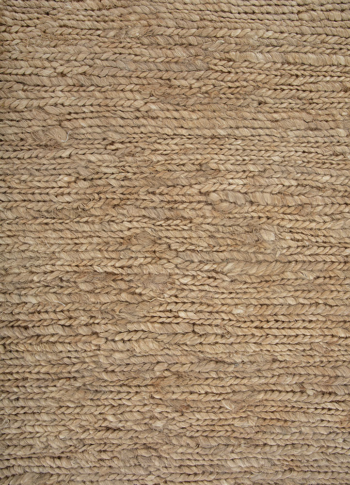 hula beige and brown jute and hemp hand knotted Rug - CloseUp
