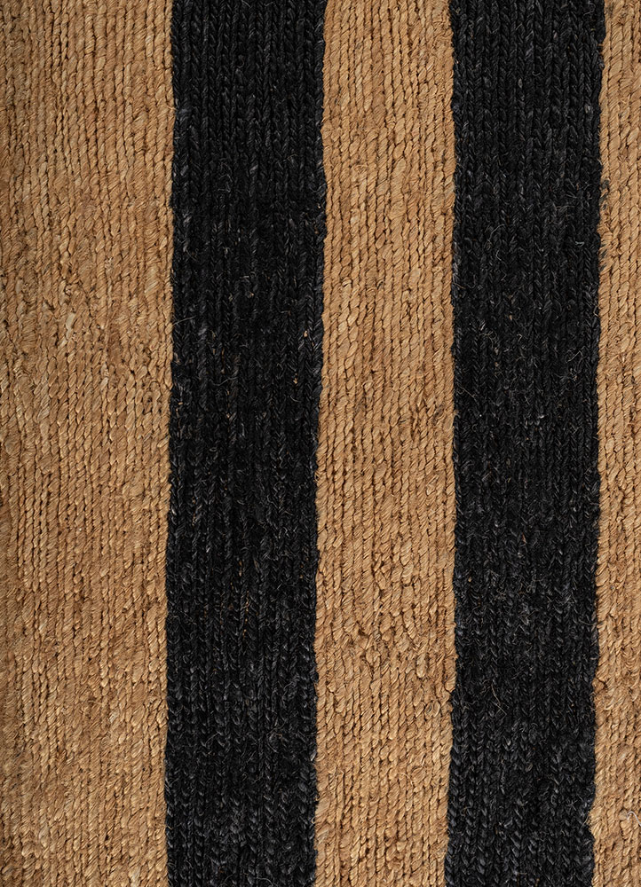 hula beige and brown jute and hemp hand knotted Rug - CloseUp