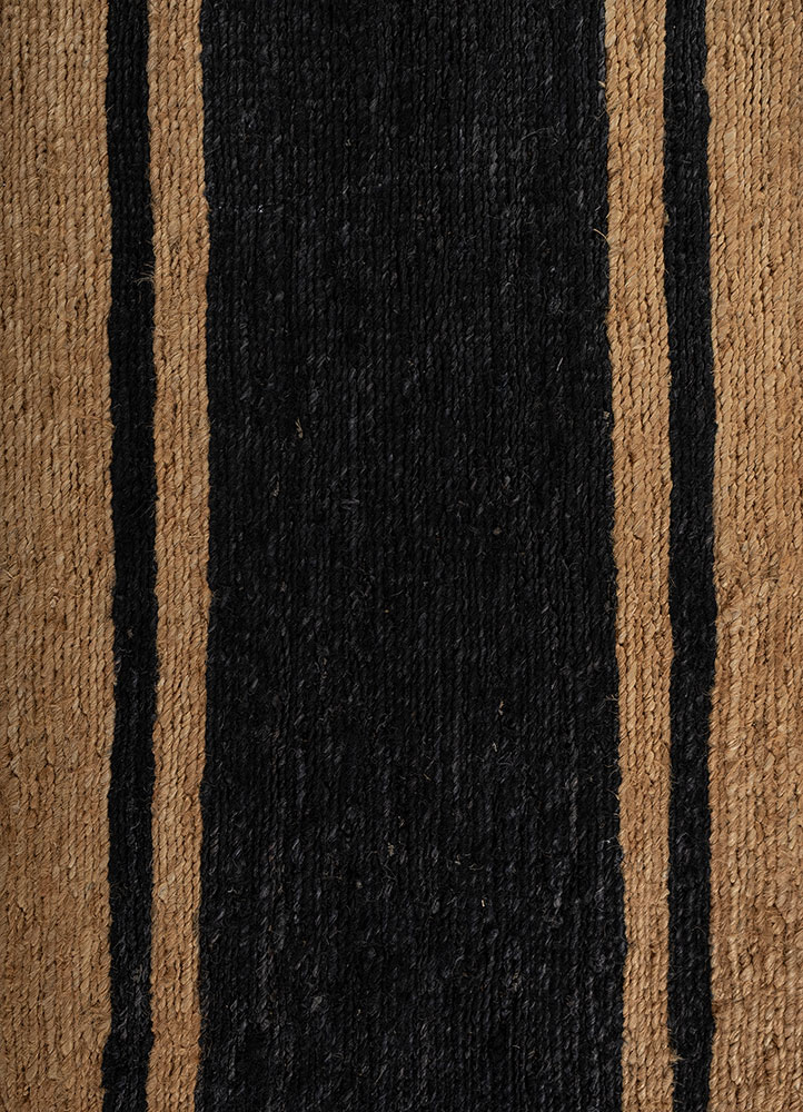 hula beige and brown jute and hemp hand knotted Rug - CloseUp