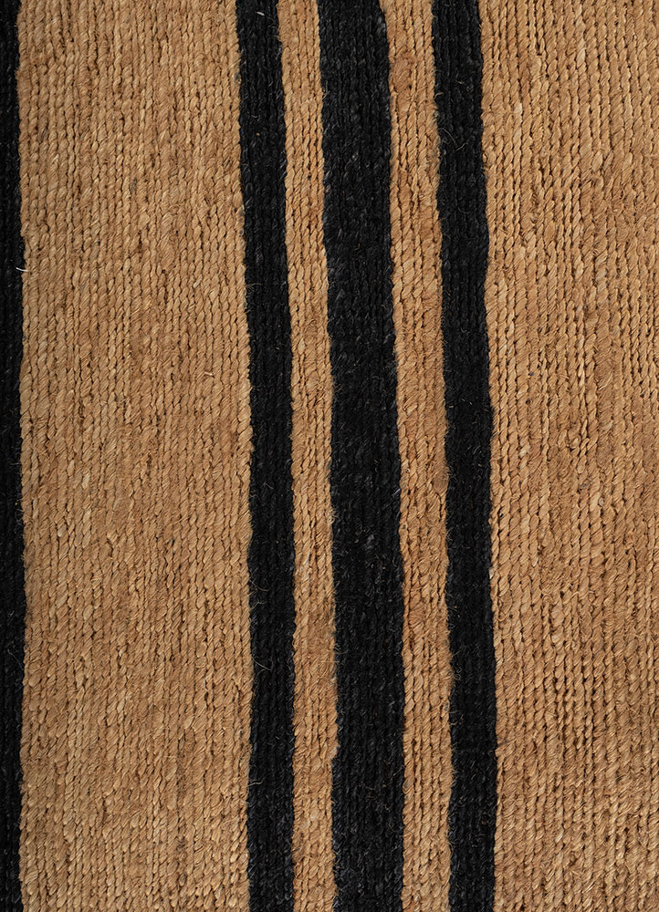 hula beige and brown jute and hemp hand knotted Rug - CloseUp