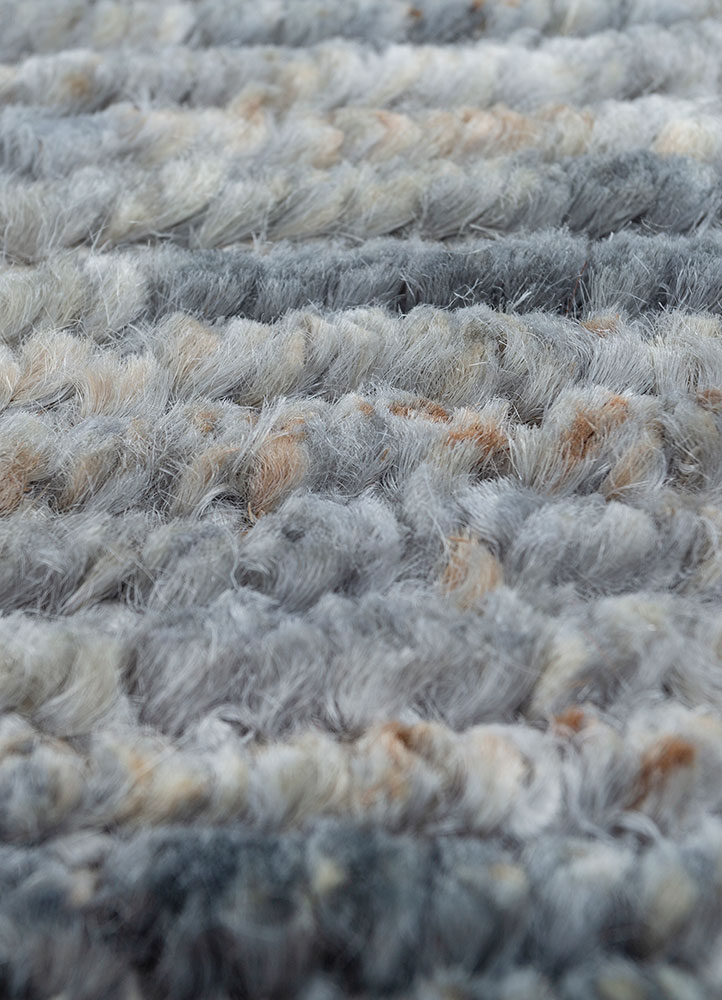 hula grey and black jute and hemp hand knotted Rug - CloseUp