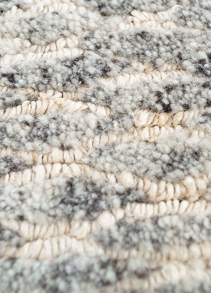 hula grey and black jute and hemp hand knotted Rug - CloseUp