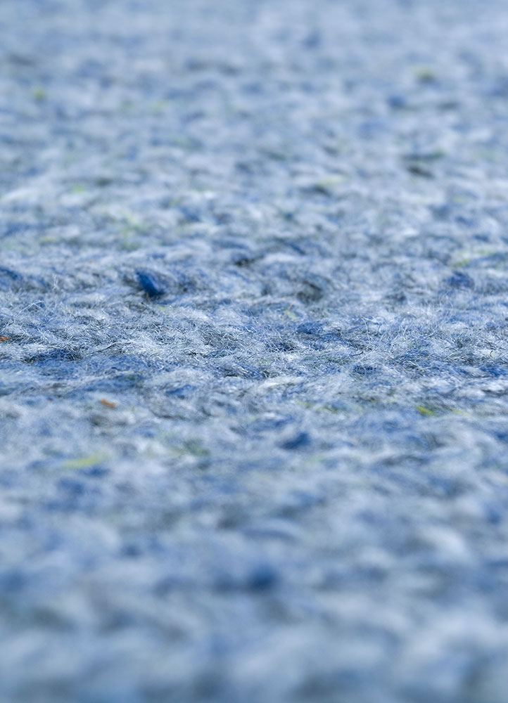 hula blue polyester hand knotted Rug - CloseUp