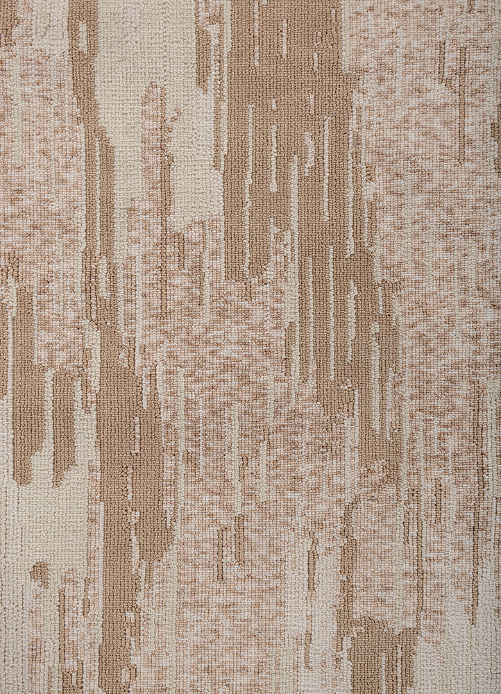 aprezo beige and brown polyester hand knotted Rug - CloseUp