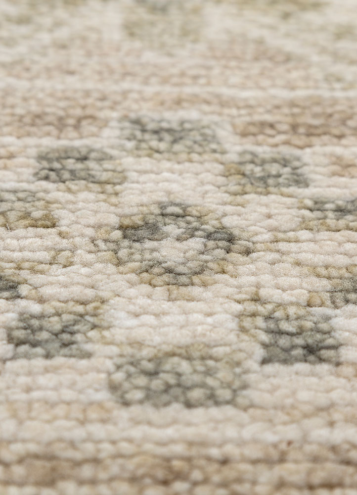 viscaya beige and brown wool hand knotted Rug - CloseUp