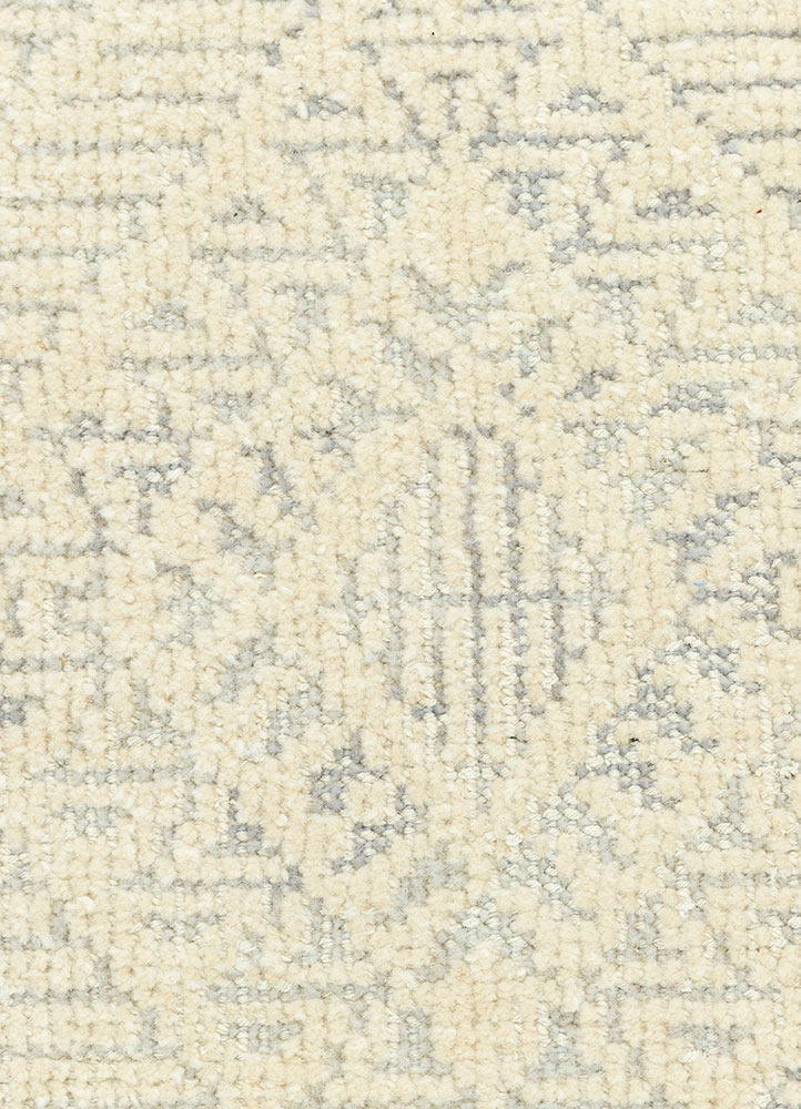 manifest ivory wool hand knotted Rug - CloseUp