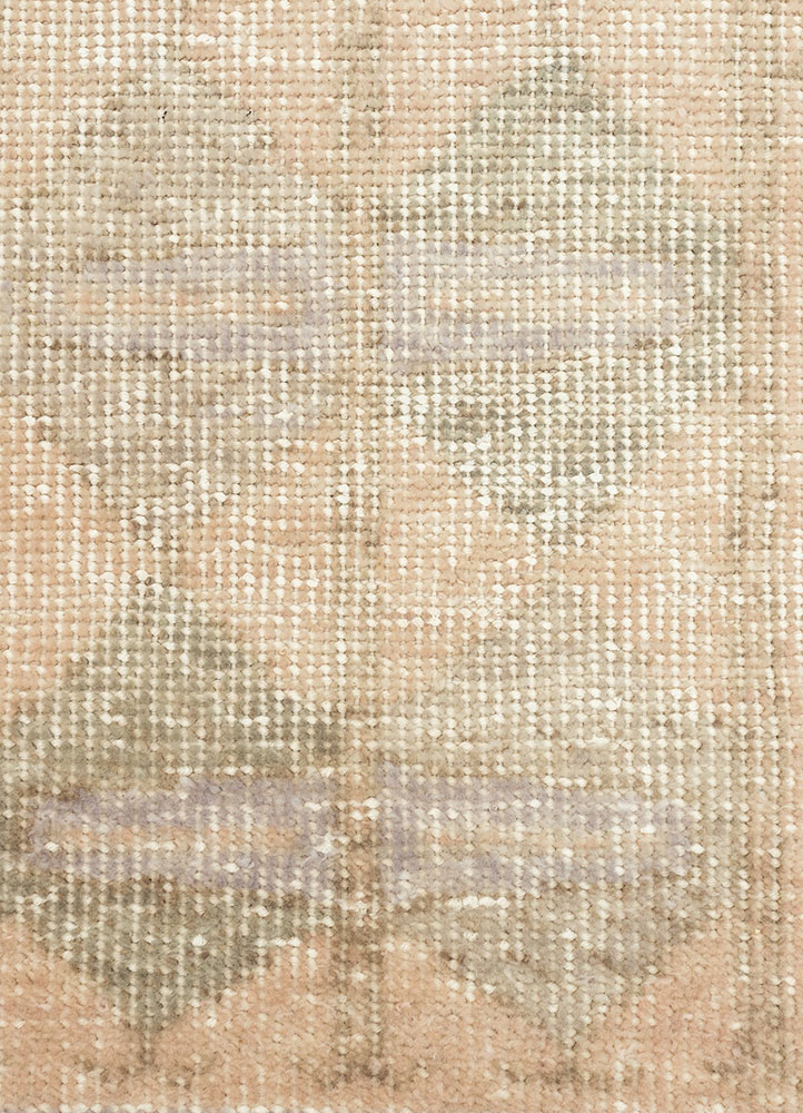 erbe beige and brown wool hand knotted Rug - CloseUp
