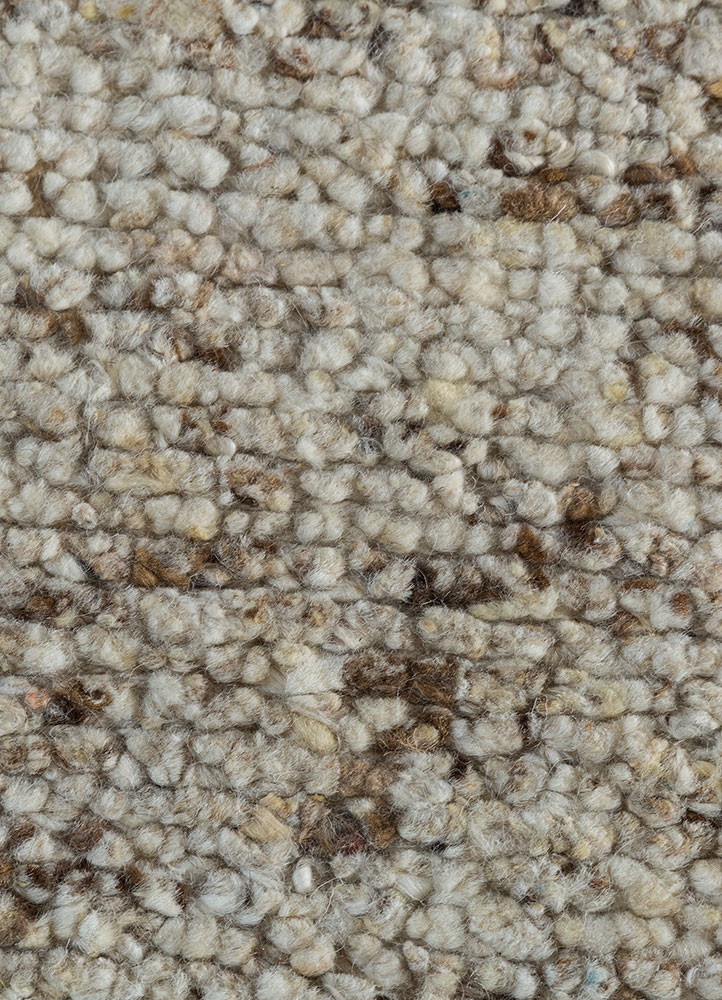 zuri beige and brown wool hand knotted Rug - CloseUp