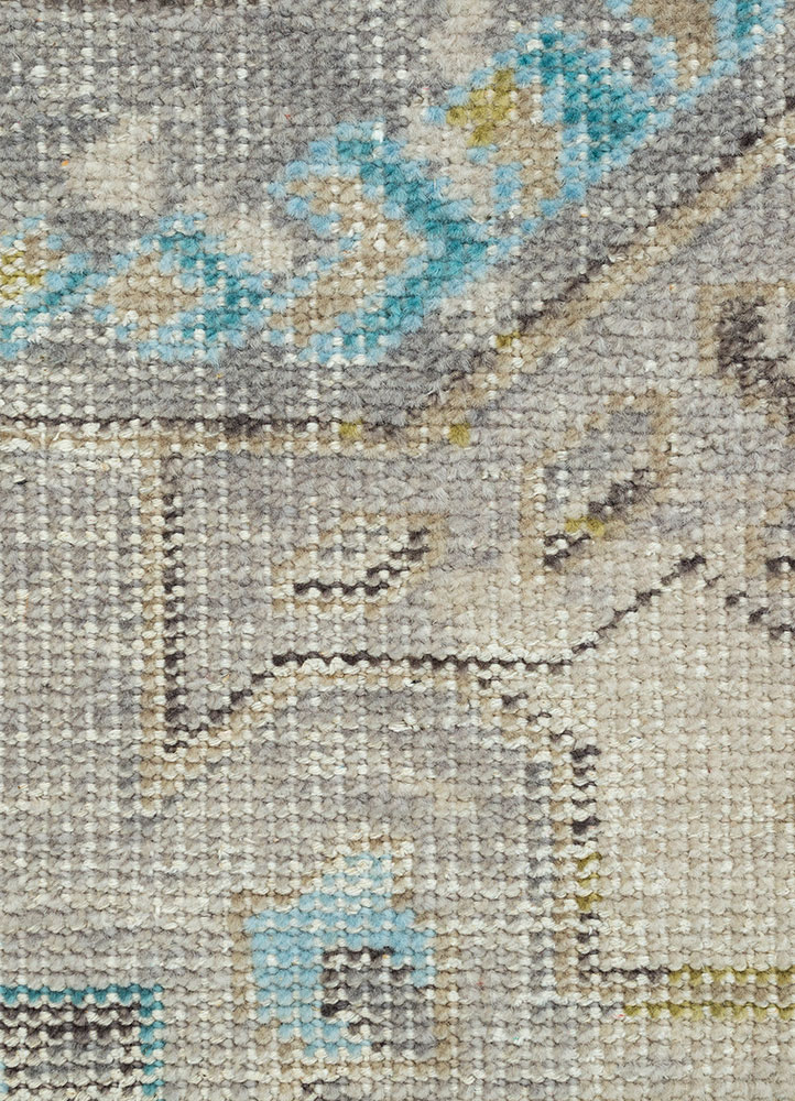 erbe ivory wool hand knotted Rug - CloseUp