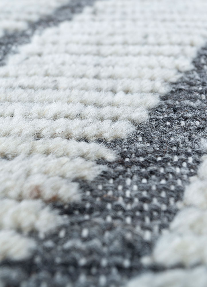 kairos blue wool hand knotted Rug - CloseUp