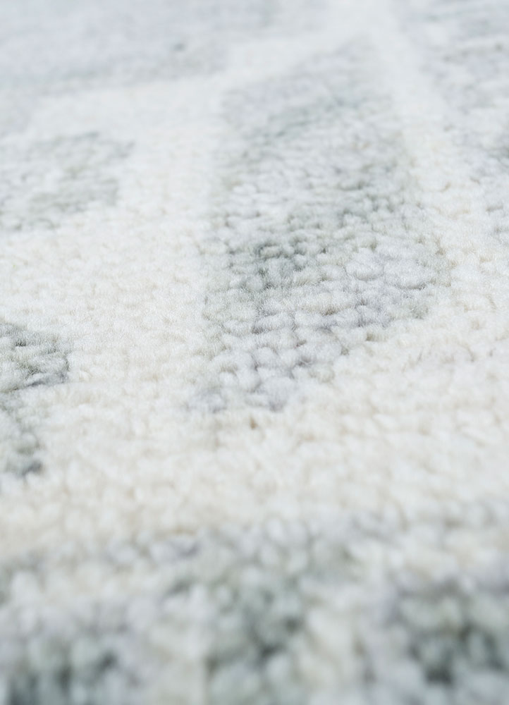 savana blue wool hand knotted Rug - CloseUp