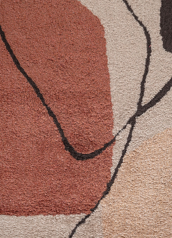 modo beige and brown polyester hand tufted Rug - CloseUp