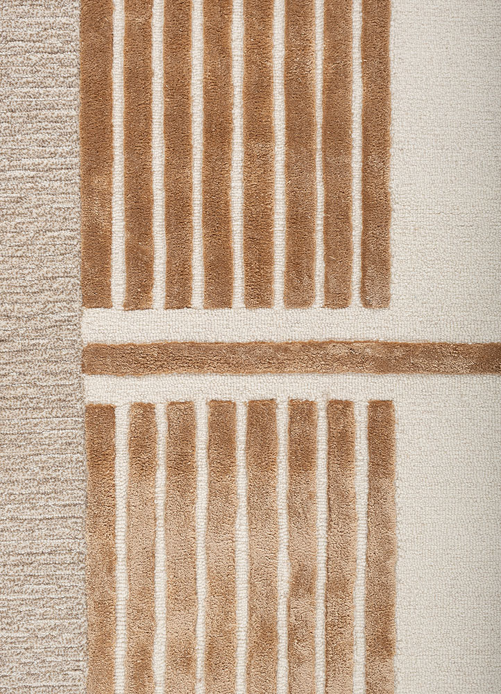 come around red and orange wool and viscose hand tufted Rug - CloseUp