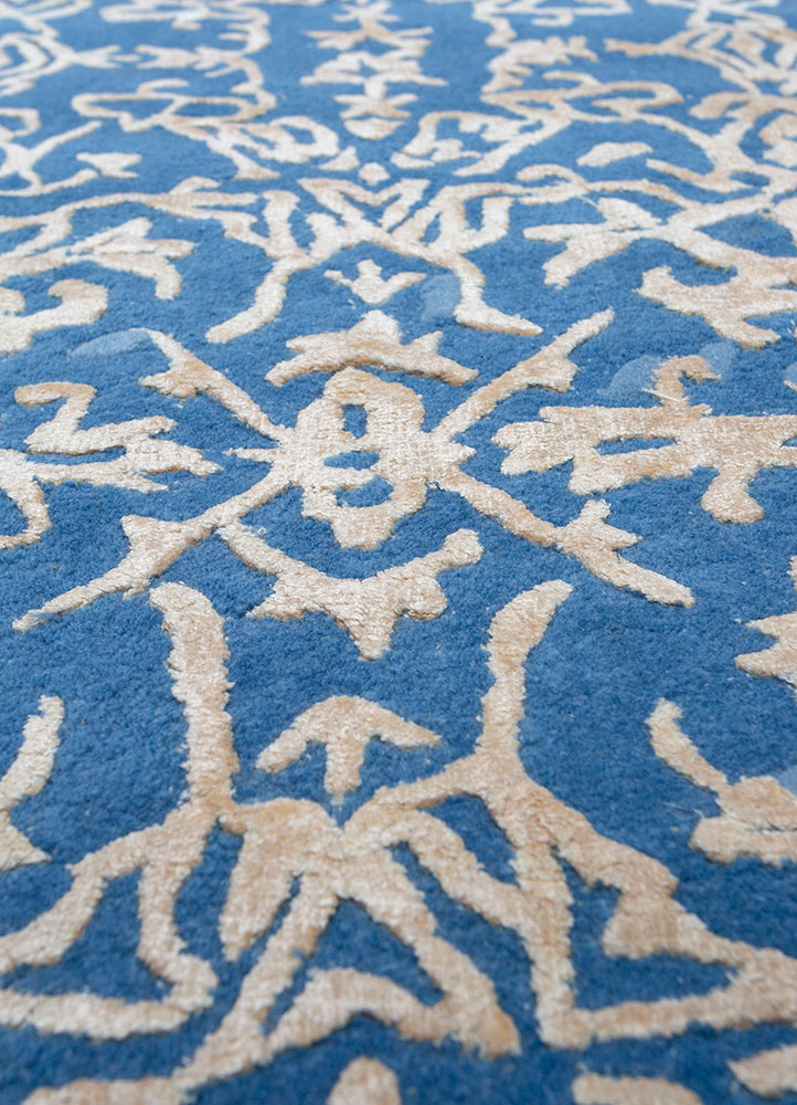 mythos blue wool and viscose hand tufted Rug - CloseUp