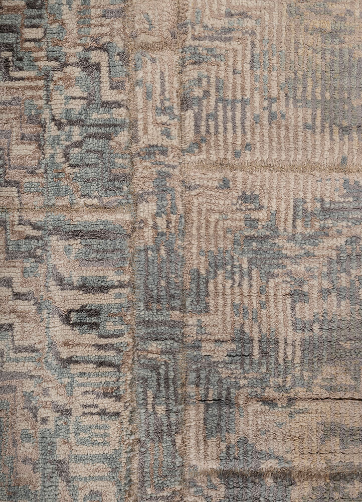 provenance ivory wool and bamboo silk hand knotted Rug - CloseUp