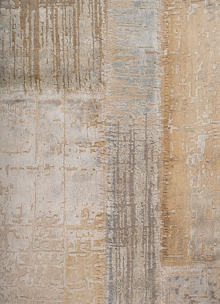 provenance ivory wool and bamboo silk hand knotted Rug - CloseUp