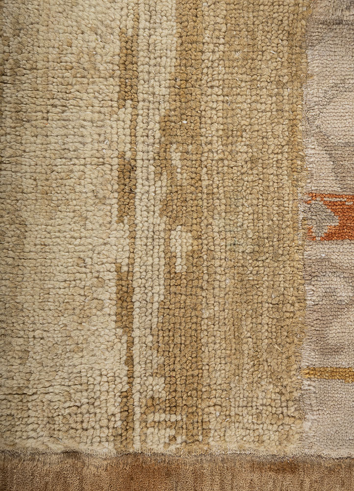 provenance gold wool hand knotted Rug - CloseUp
