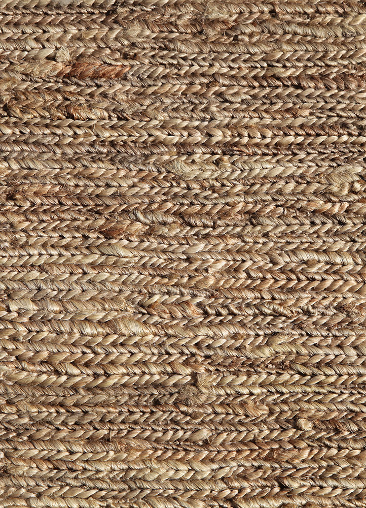 hula beige and brown jute and hemp hand knotted Rug - CloseUp
