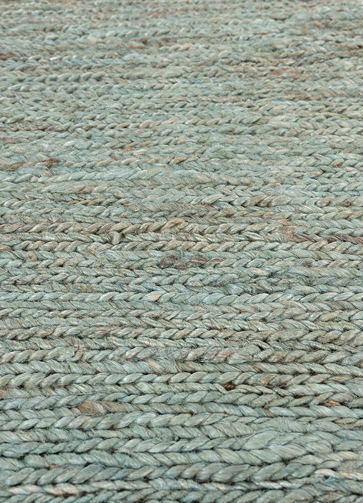 hula blue jute and hemp hand knotted Rug - CloseUp