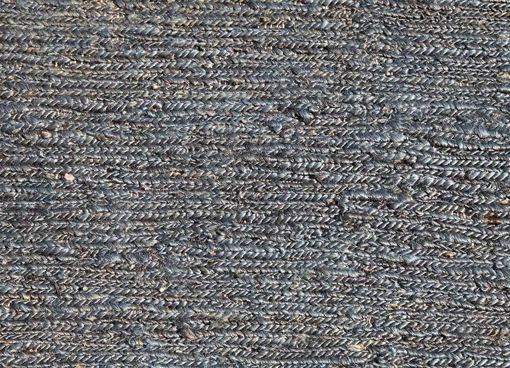 hula blue jute and hemp hand knotted Rug - CloseUp