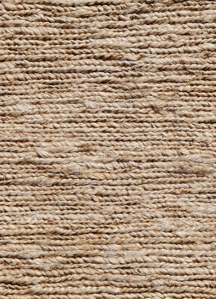 hula beige and brown jute and hemp hand knotted Rug - CloseUp