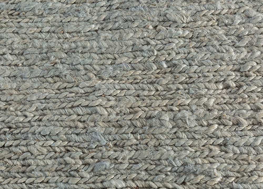 hula blue jute and hemp hand knotted Rug - CloseUp