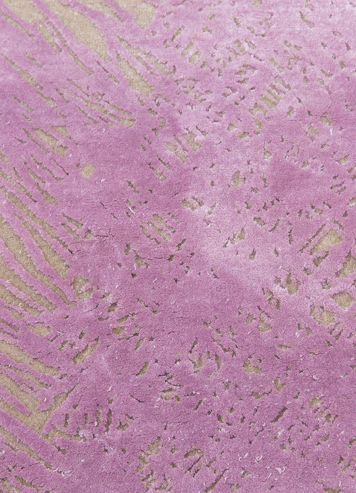 free verse by kavi pink and purple wool and silk hand knotted Rug - CloseUp