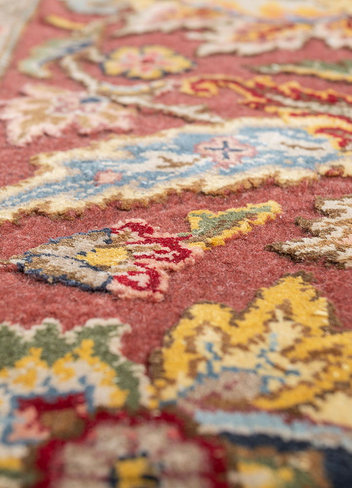 aurora blue wool and silk hand knotted Rug - CloseUp