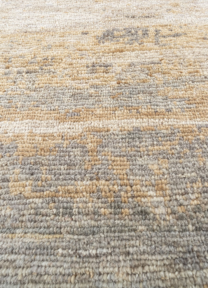 manifest gold afghan wool hand knotted Rug - CloseUp