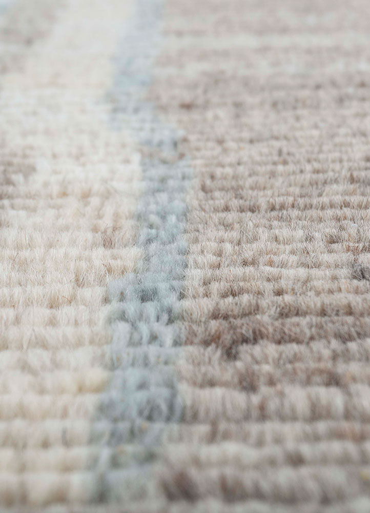 manifest beige and brown afghan wool hand knotted Rug - CloseUp