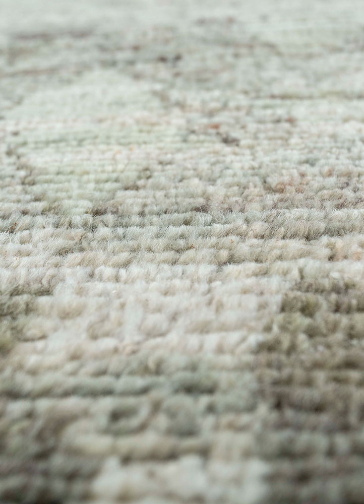 manifest green afghan wool hand knotted Rug - CloseUp
