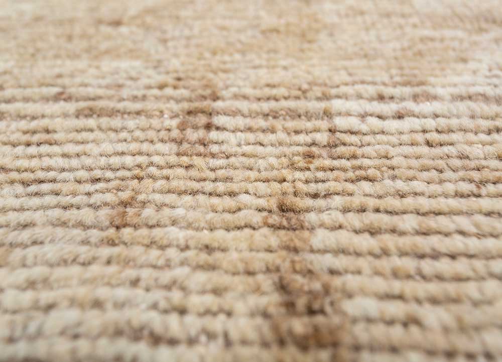 manifest beige and brown afghan wool hand knotted Rug - CloseUp