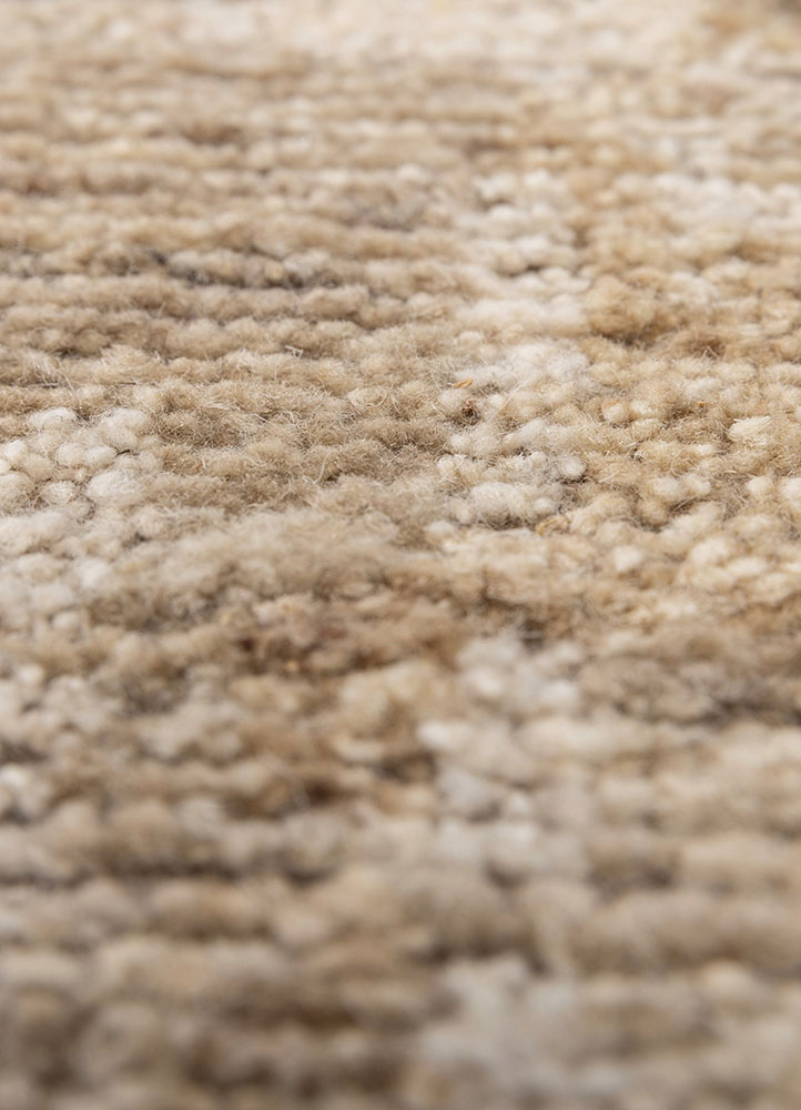 manifest beige and brown afghan wool hand knotted Rug - CloseUp