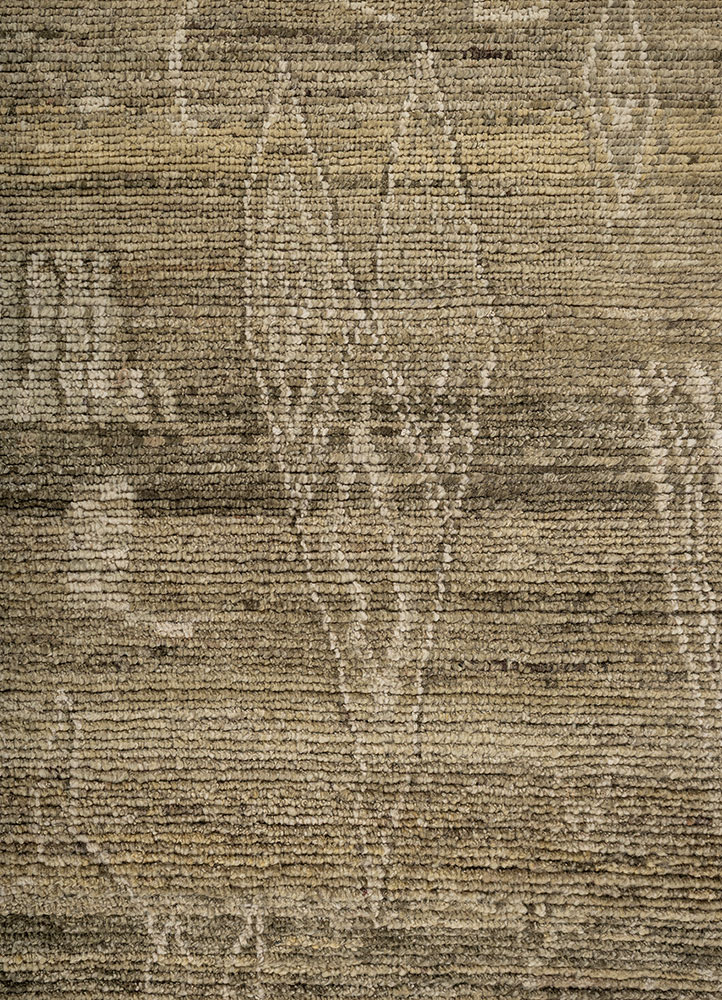 manifest green afghan wool hand knotted Rug - CloseUp
