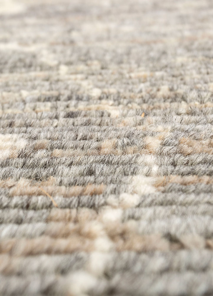 manifest beige and brown afghan wool hand knotted Rug - CloseUp