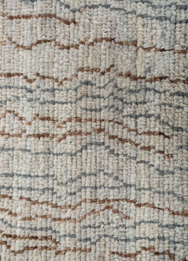 manifest blue afghan wool hand knotted Rug - CloseUp