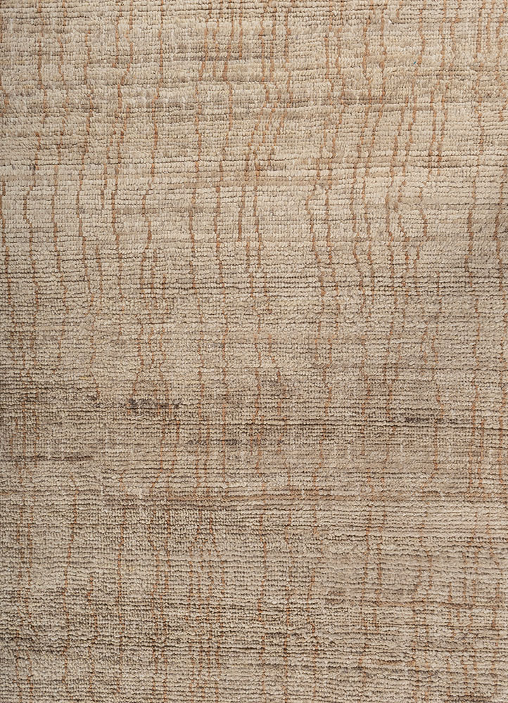 manifest beige and brown afghan wool hand knotted Rug - CloseUp