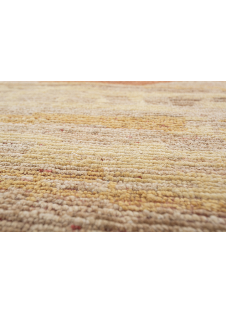 blythe gold afghan wool hand knotted Rug - CloseUp
