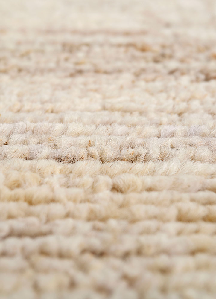 manifest beige and brown afghan wool hand knotted Rug - CloseUp