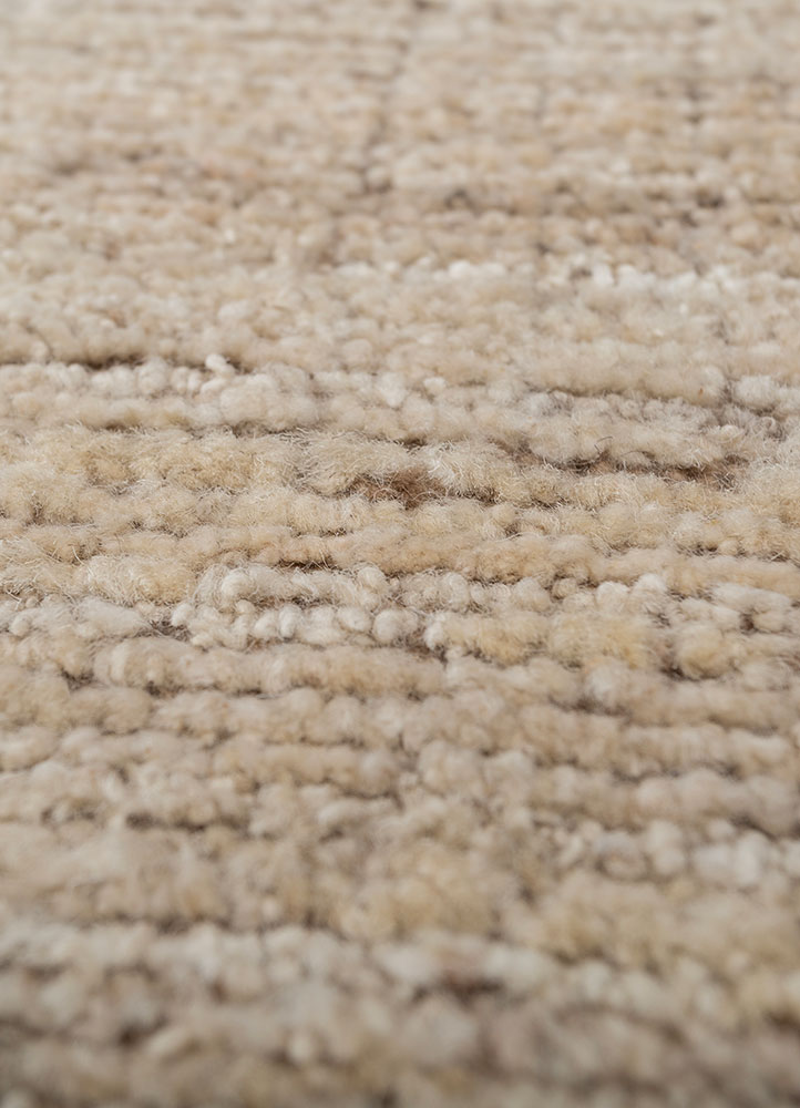 manifest beige and brown afghan wool hand knotted Rug - CloseUp